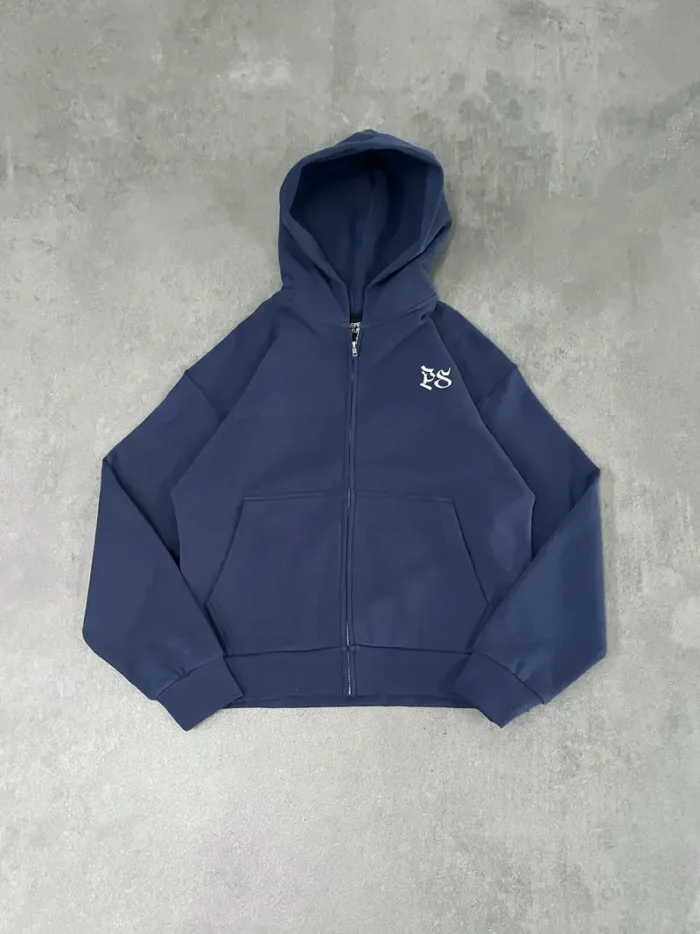 Sweat à Capuche Zippé Pepe Studio Bleu Marine